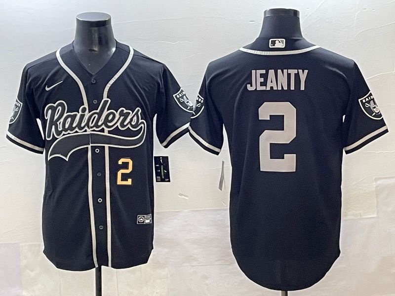 Men 2025 Oakland Raiders #2 Jeanty Black Joint Name Nike Limited NFL Jersey style 14